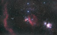 Der markante Gürtel des Orion und seine vielen in der nähe liegenden DeepSky Objekte